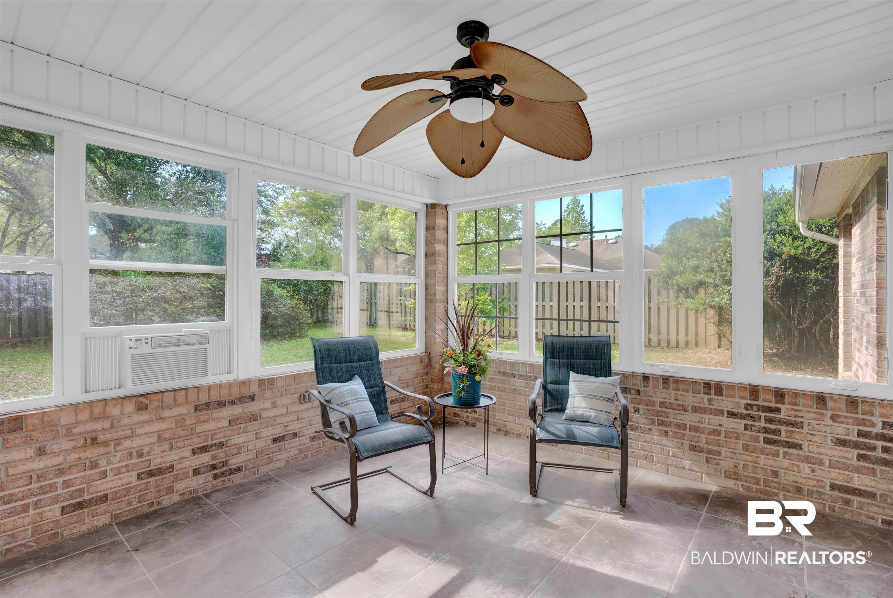 19741 Hunters Loop Fairhope, AL 36532 - Photo 30 of 42 Sunroom with a ceiling fan and cooling unit
