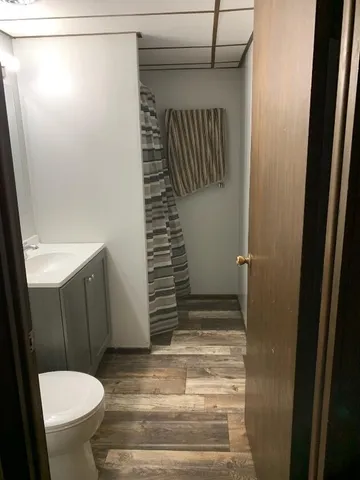 a bathroom with a sink and toilet