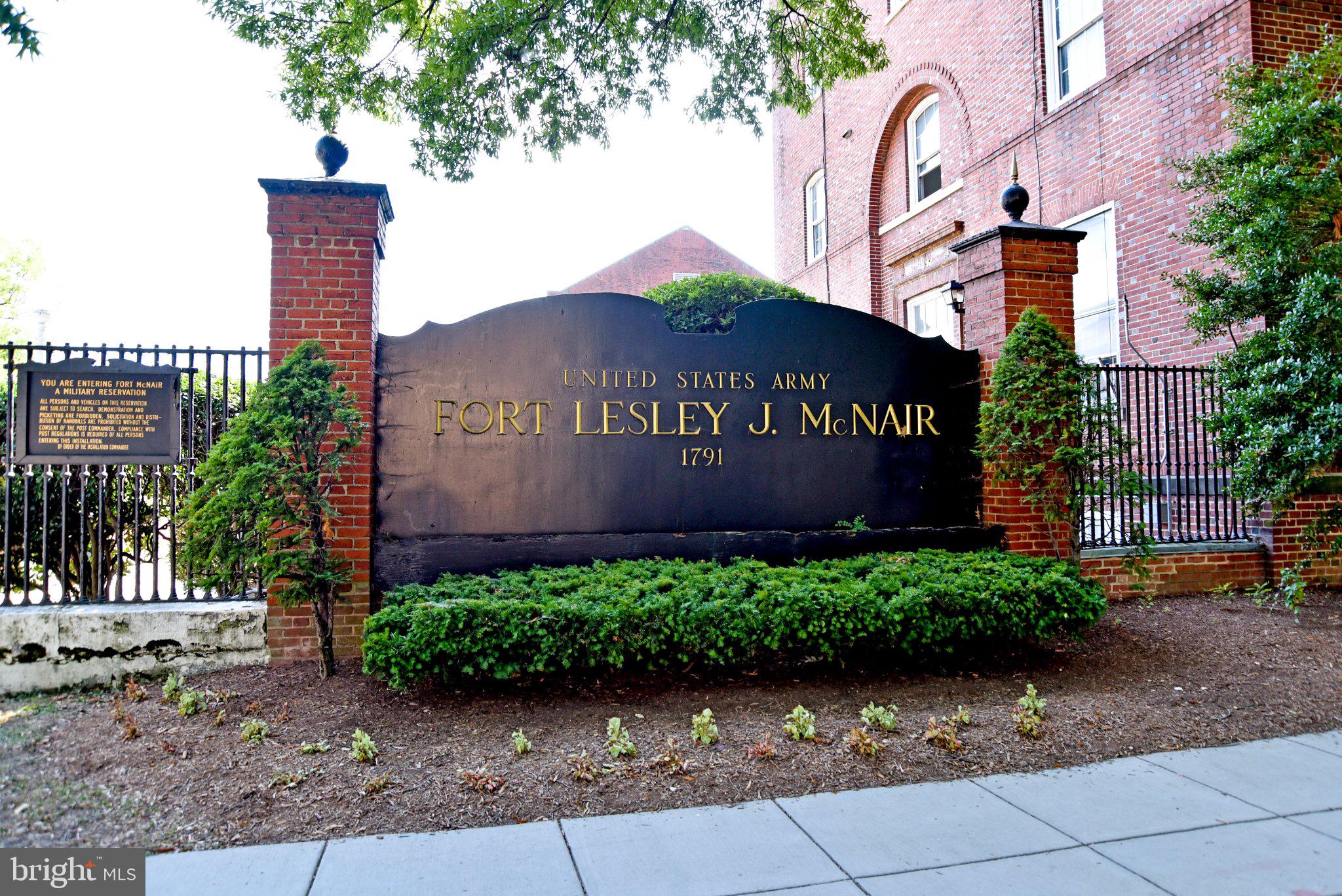 345 O Street Southwest Washington, DC 20024 - Photo 41 of 64 Historic Fort Lesley J. McNair Sign