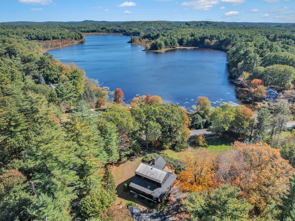 14 Pond Street Topsfield, MA 01983 - Photo 7 of 36 an aerial view of a house with a lake view