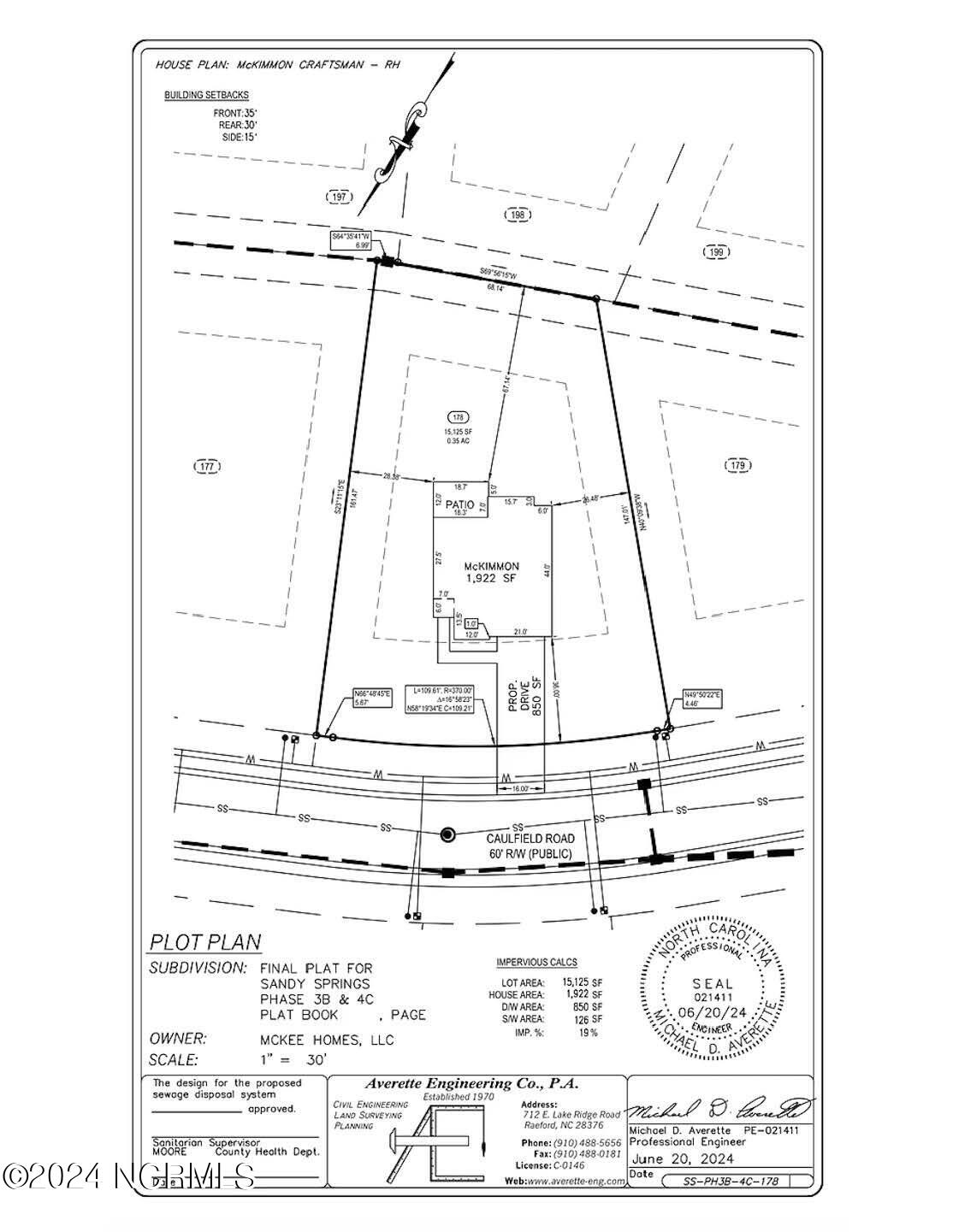 182 Caulfield Road Aberdeen, NC 28315 - Photo 1 of 2 182 Caufield Temp Plot Plan