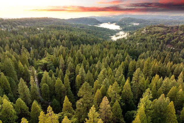 a view of a city and mountains