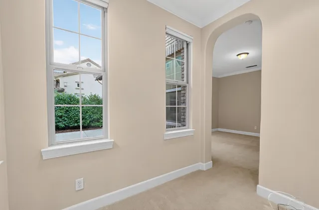 a view of an empty walk in closet