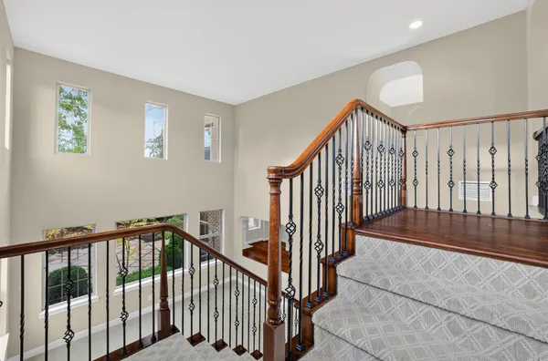 a backyard of a house with lots of green space