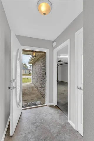 an empty room and door