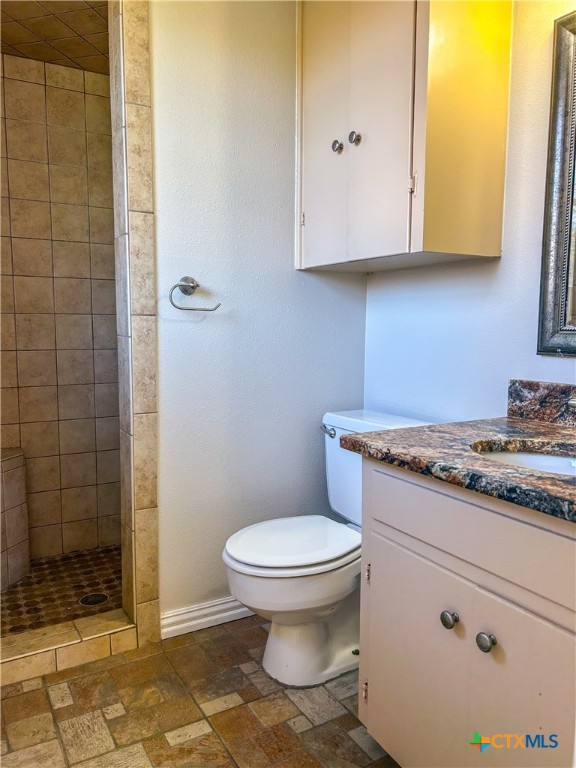 902 Joplin Street Victoria, TX 77904 - Photo 22 of 43 a bathroom with a granite countertop toilet and a sink