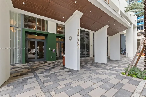 a view of a entryway of a house