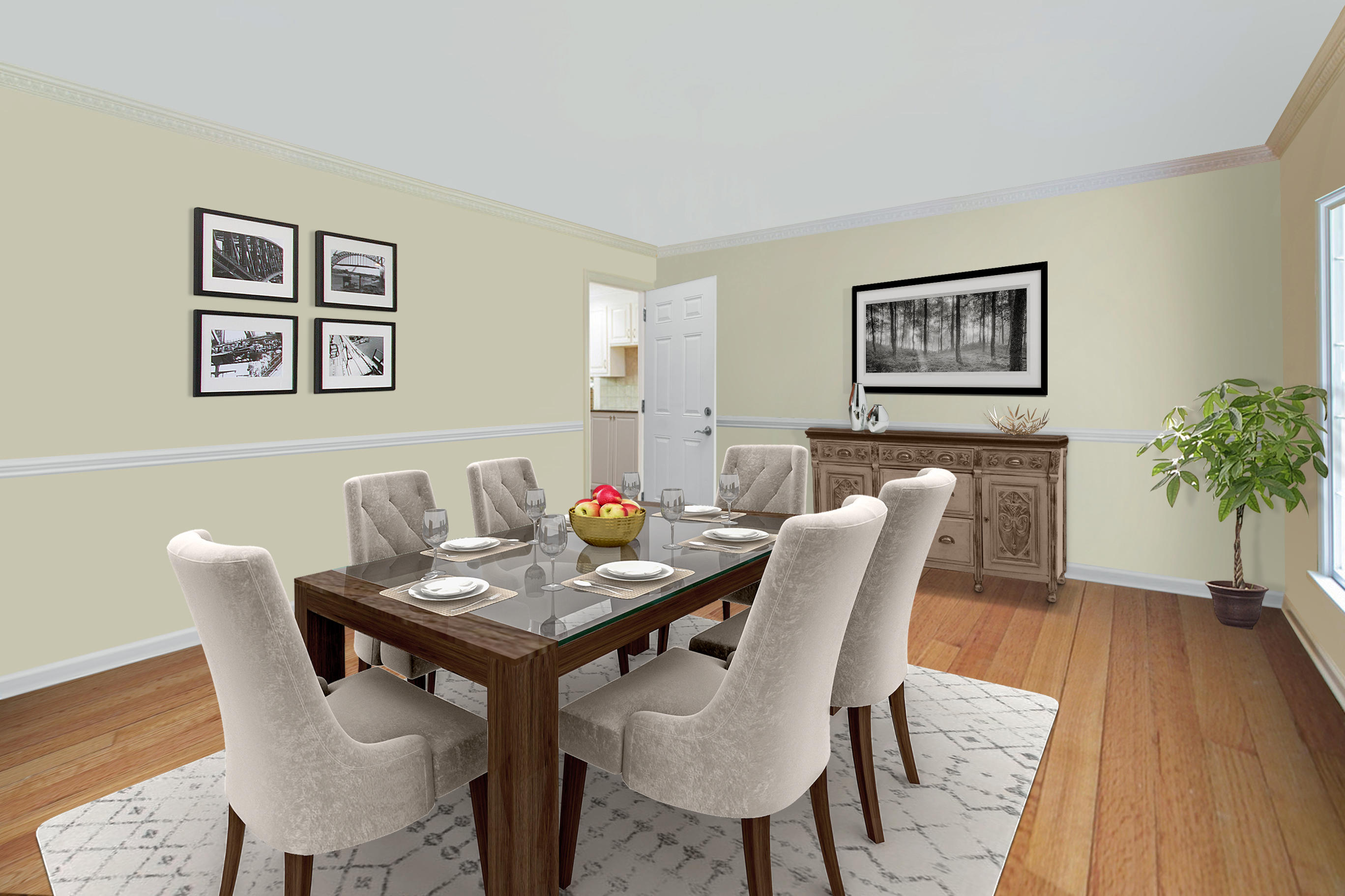 135 Mill Road New Canaan, CT 06840 - Photo 6 of 16 a view of a dining room with furniture and wooden floor