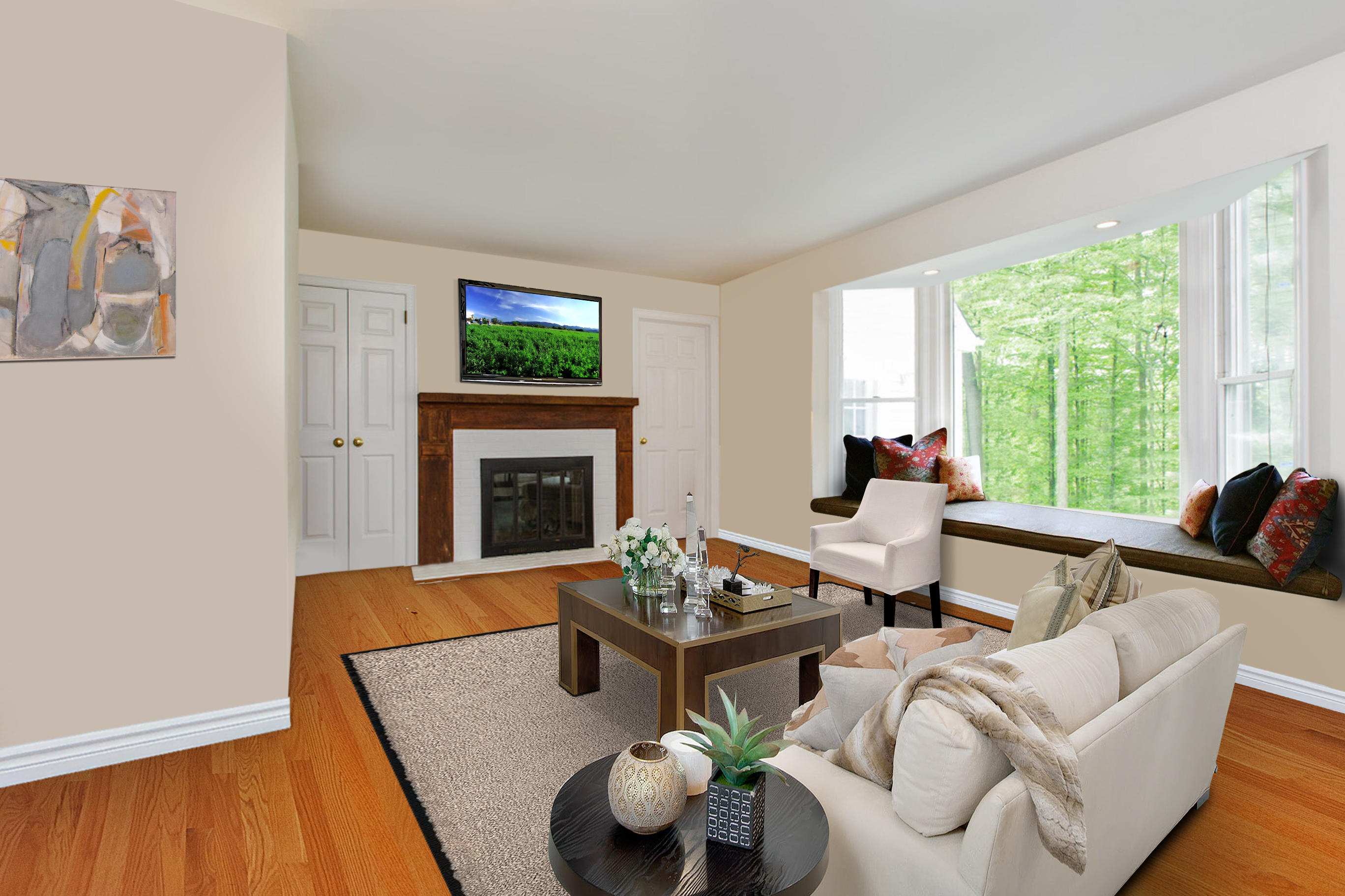 135 Mill Road New Canaan, CT 06840 - Photo 7 of 16 a living room with furniture and a fireplace