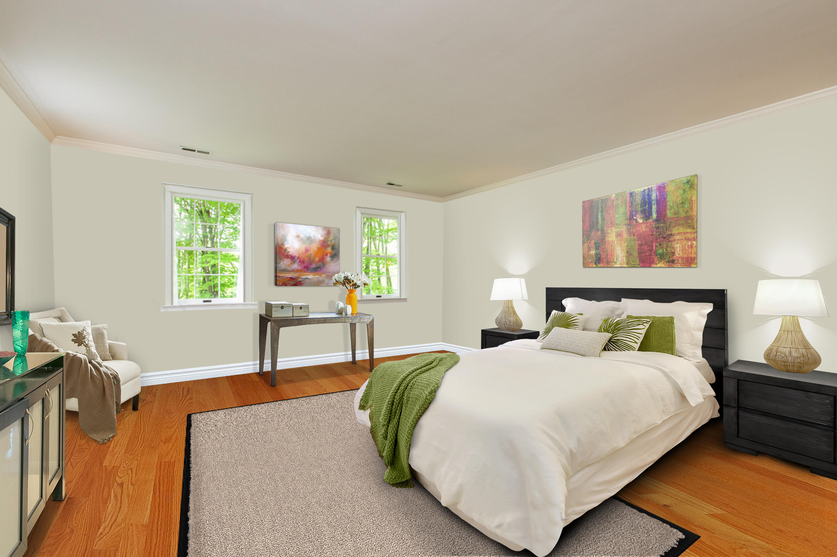 135 Mill Road New Canaan, CT 06840 - Photo 9 of 16 a bedroom with a bed and wooden floor