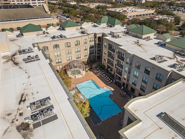 a view of a buildings from a balcony