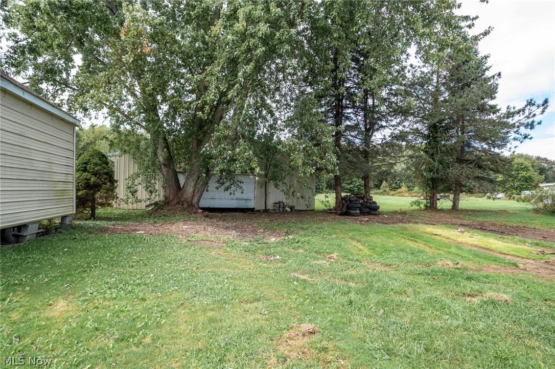 7005 Fee Road Rome, OH 44085 - Photo 28 of 36 Expansive grassy yard area with mature trees and additional storage structures