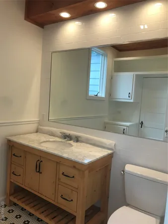 a bathroom with a sink and a toilet