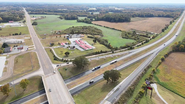 an aerial view of a city