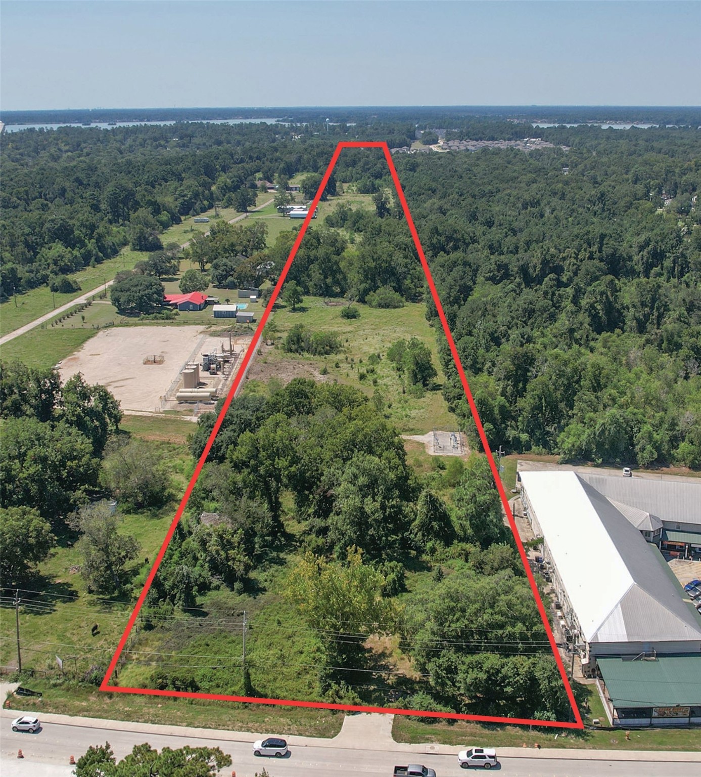 an aerial view of a houses