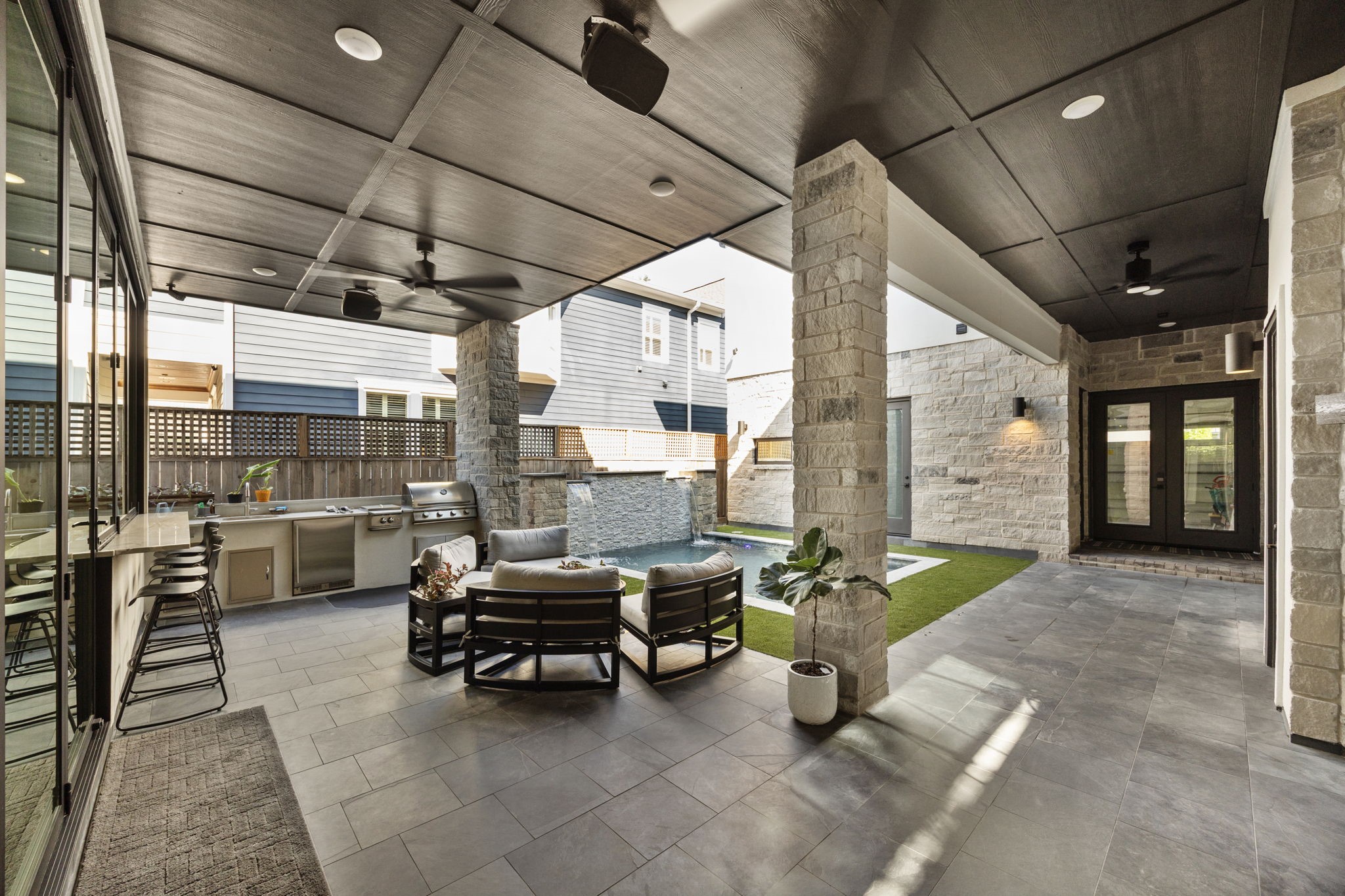 424 Redan Street Houston, TX 77009 - Photo 45 of 47 a outdoor space with patio lots of furniture and a couch