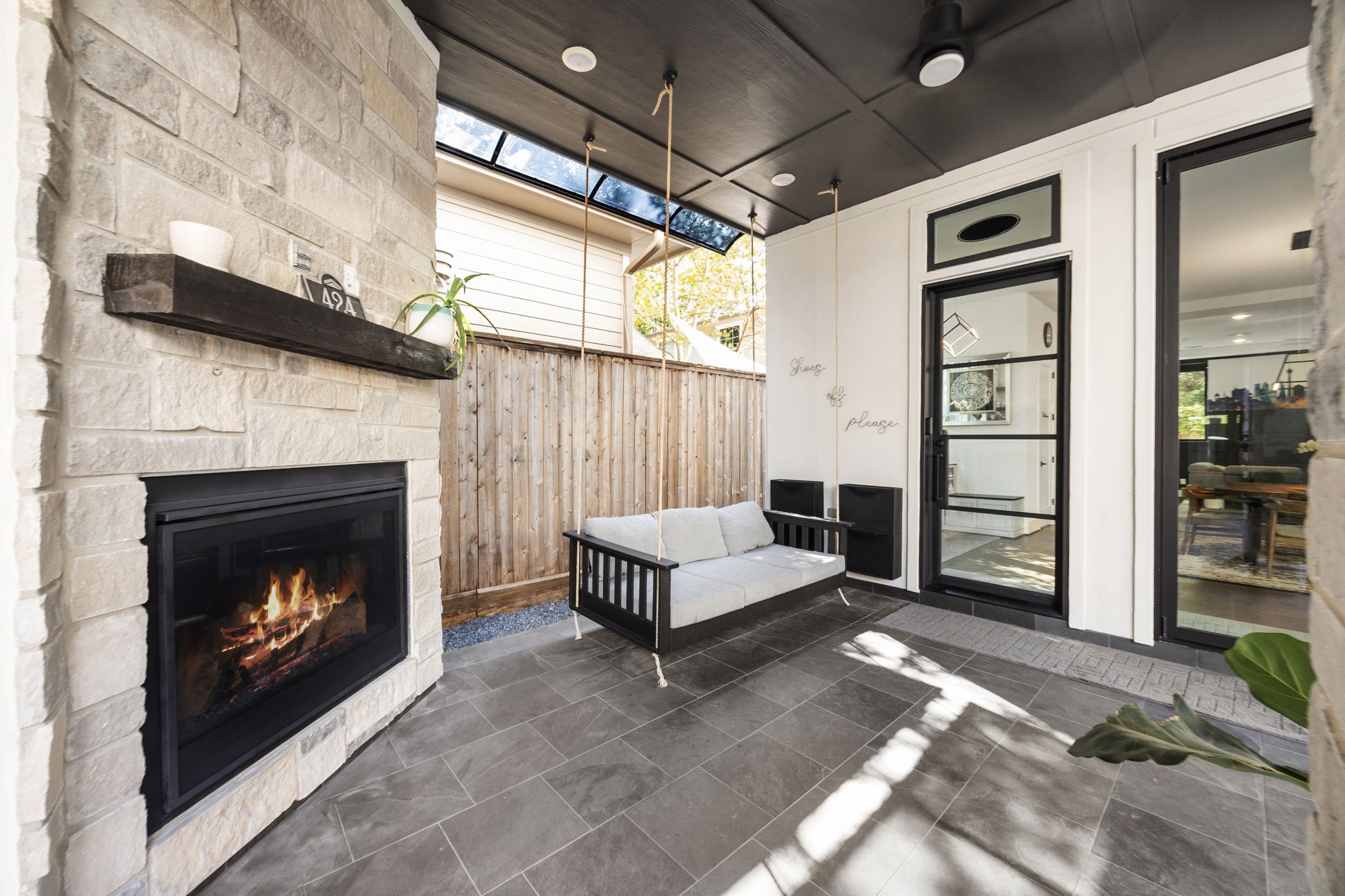 424 Redan Street Houston, TX 77009 - Photo 46 of 47 a living room with furniture and a fireplace