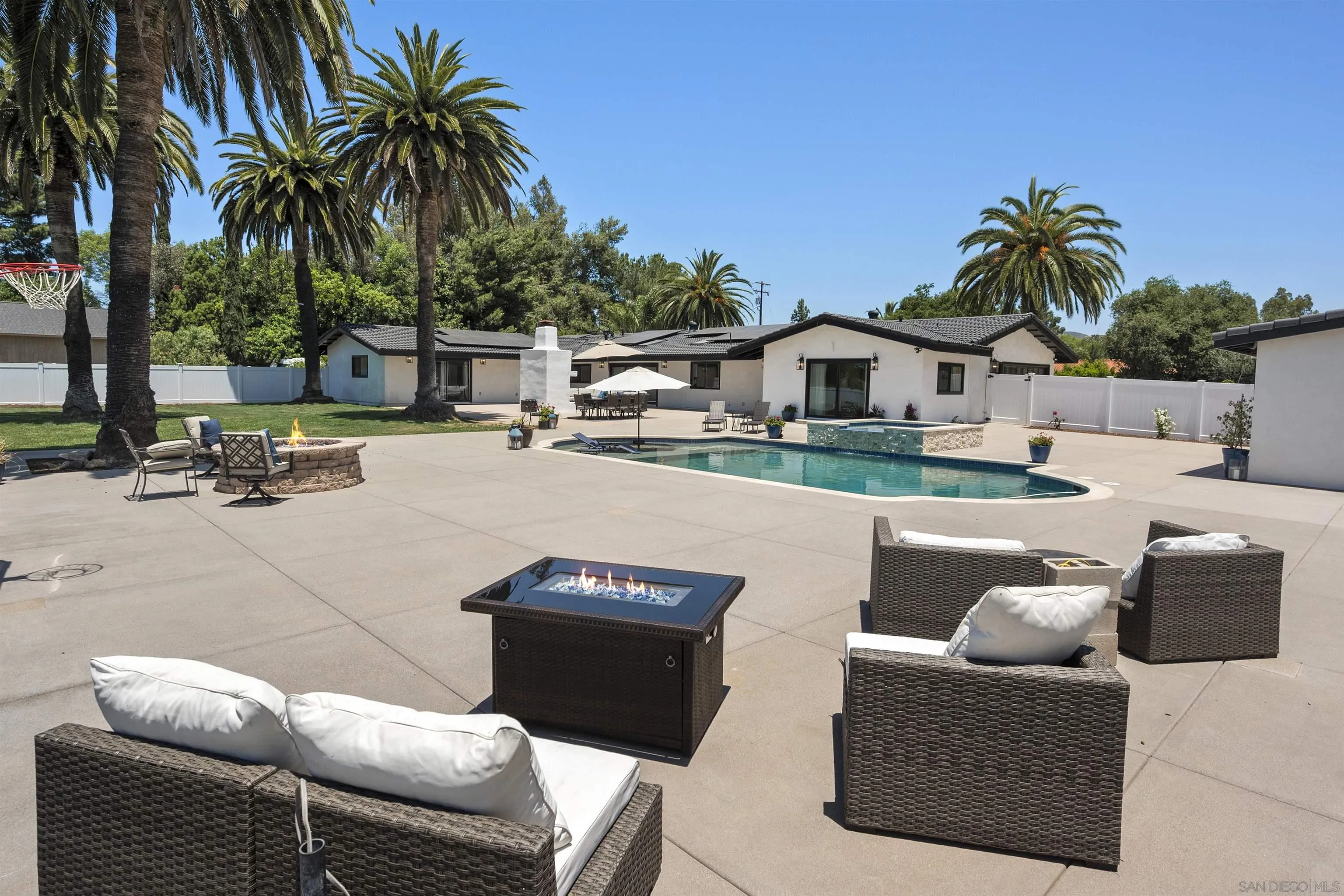 13367 Calle Colina Poway, CA 92064 - Photo 46 of 60 a view of a patio with couches and a fire pit
