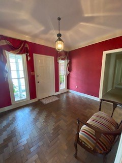FOYER WITH WOOD TILE FLOORS