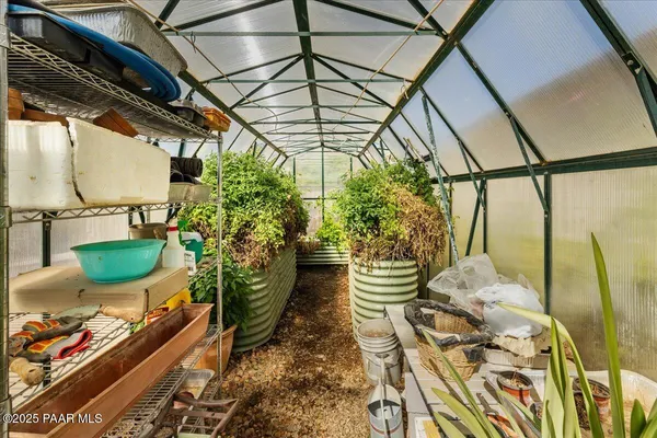 a room with lots of potted plants