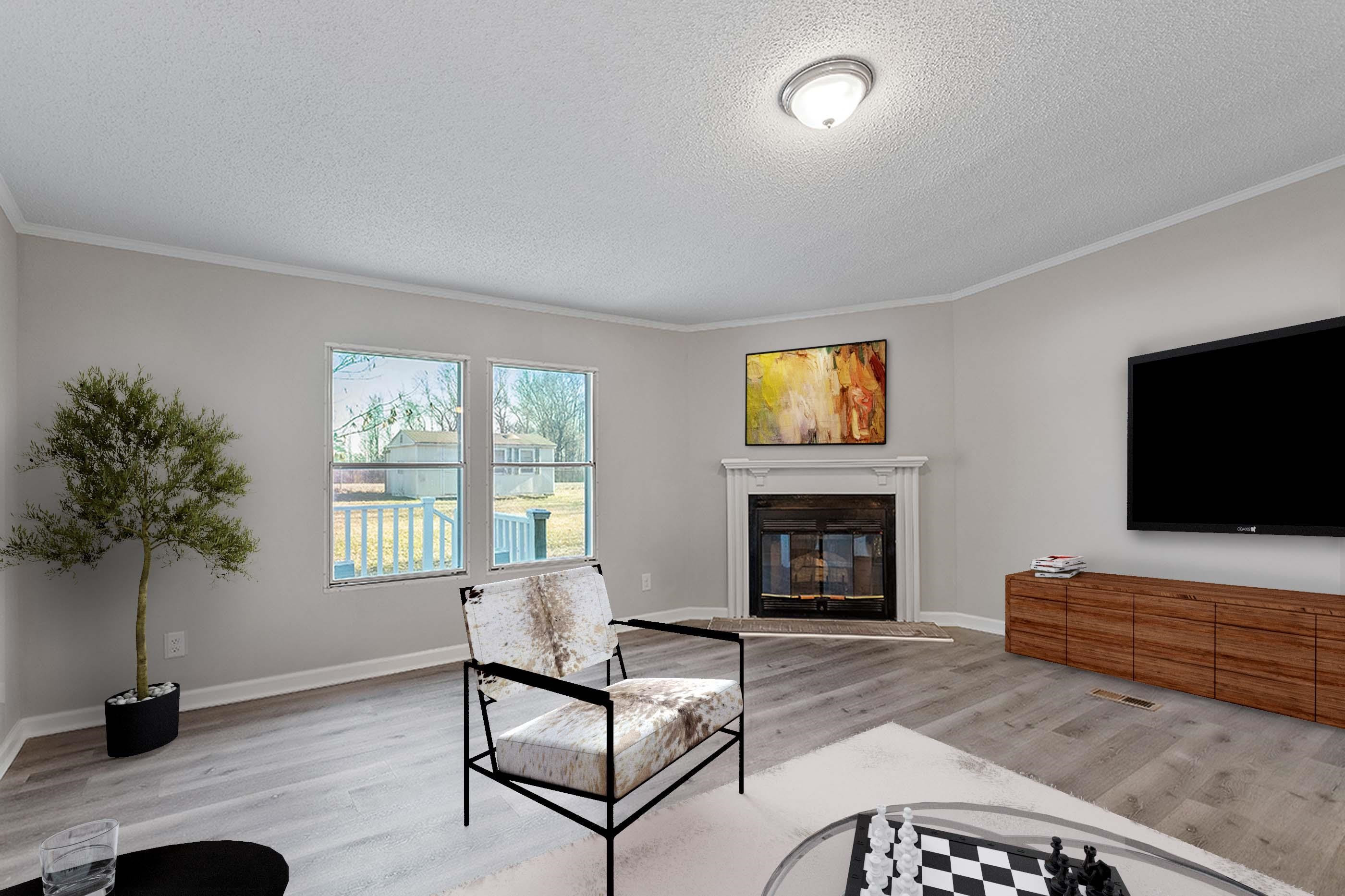 8401 South Creek Road Willow Spring, NC 27592 - Photo 4 of 24 a living room with furniture and a fireplace