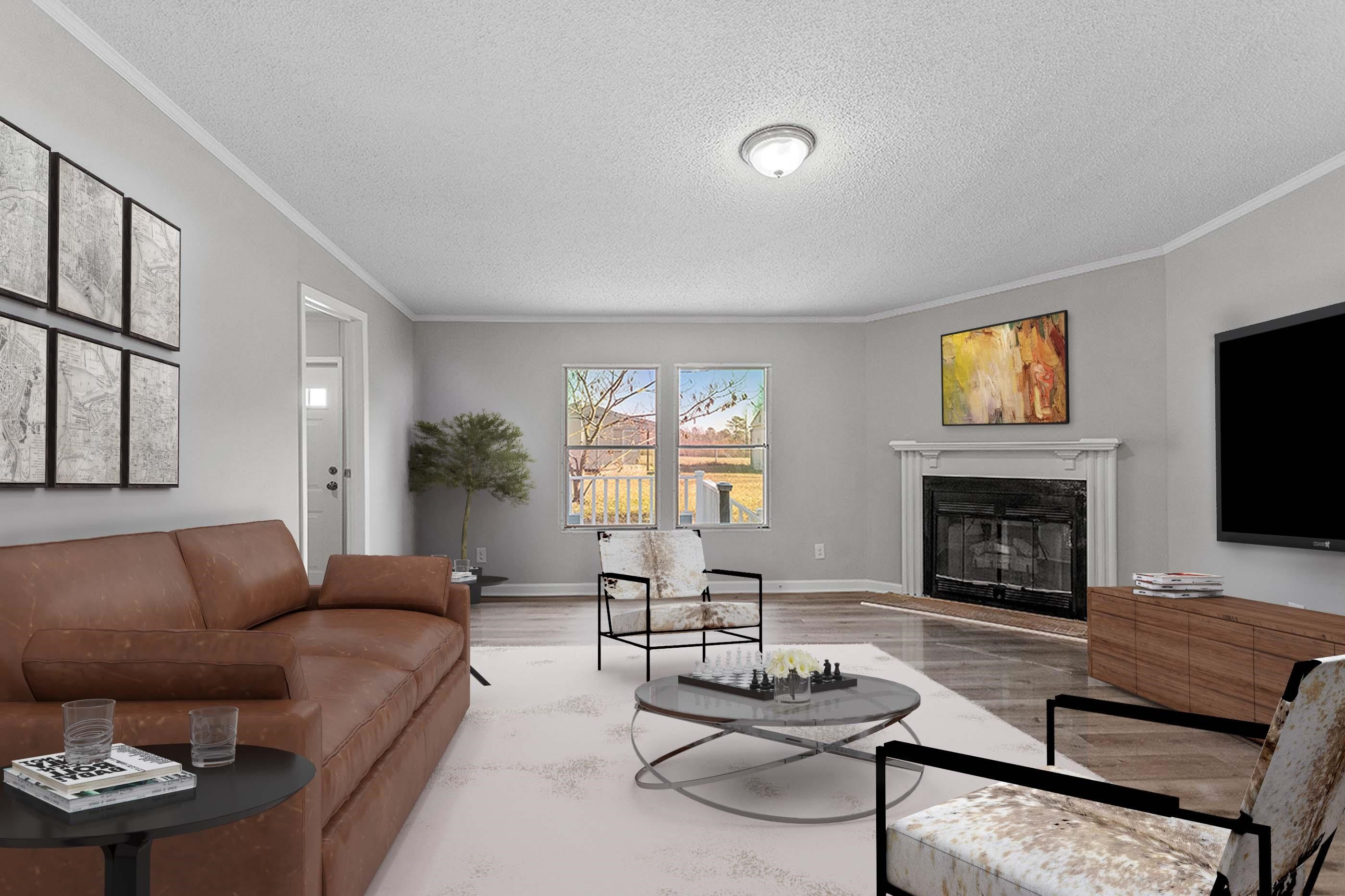 8401 South Creek Road Willow Spring, NC 27592 - Photo 5 of 24 a living room with furniture fireplace and window