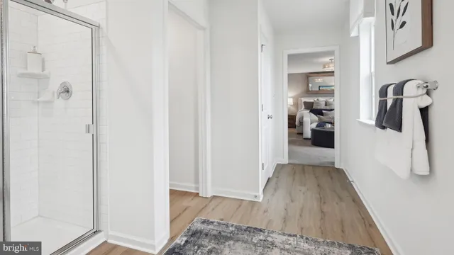 a bathroom with a shower