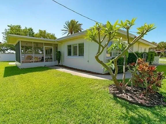 a house view with a garden space