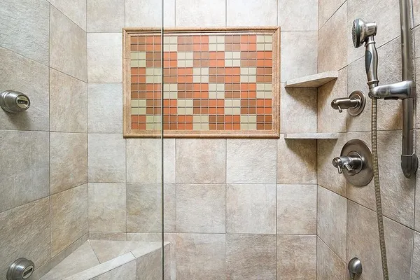 a bathroom with a shower