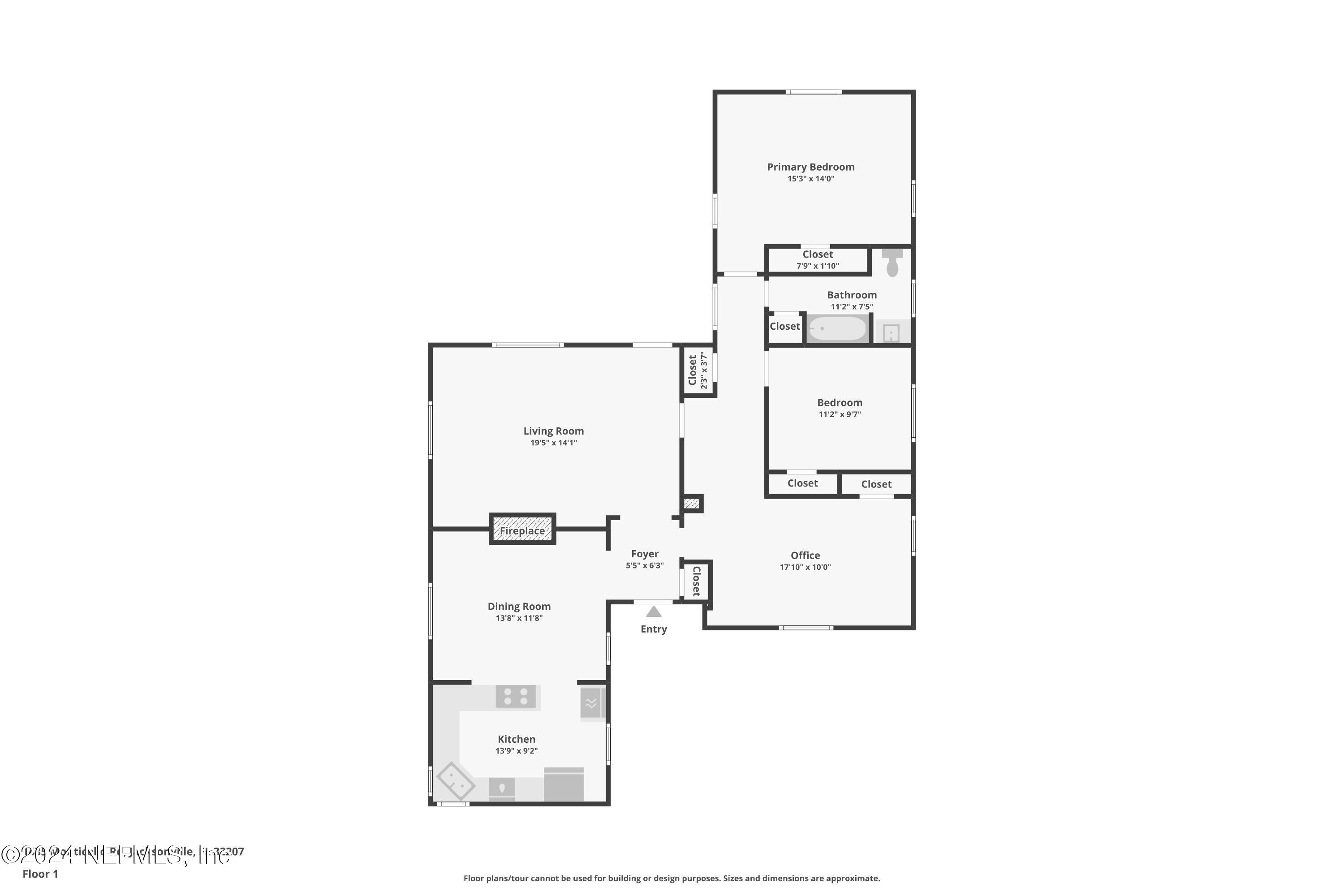1435 Monticello Road Jacksonville, FL 32207 - Photo 33 of 33 a picture of a room with a floor plan