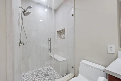 a living room with furniture