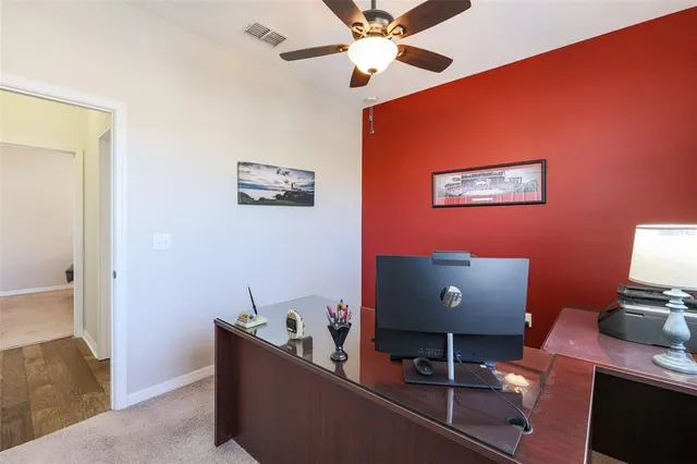 a view of workspace with a window