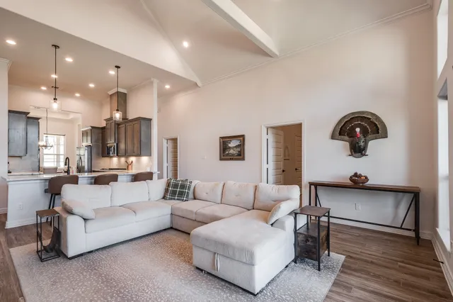 a living room with furniture