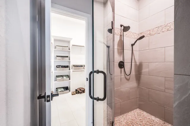 a bathroom with a shower