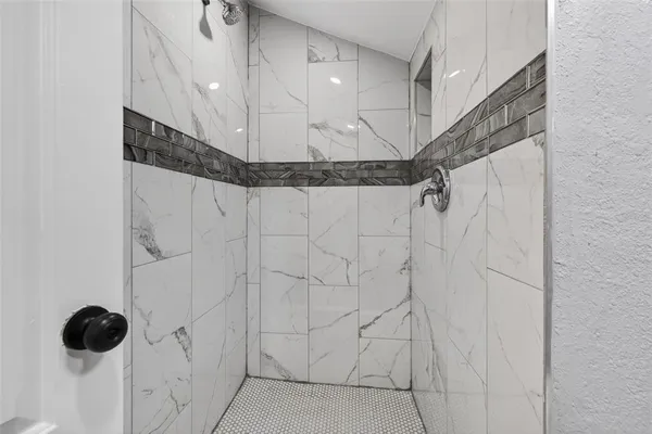 a bathroom with a shower