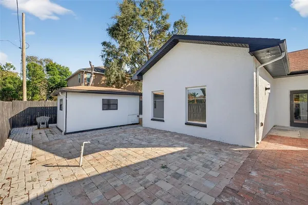 a view of a house with a patio