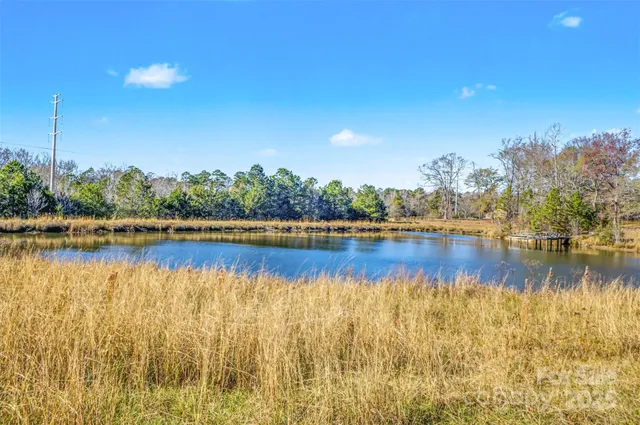 a view of lake with green space