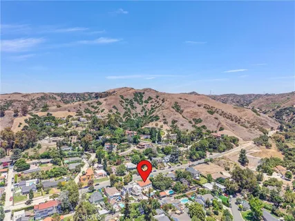 an aerial view of multiple house
