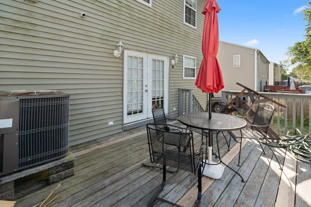 a view of a table and chairs in patio