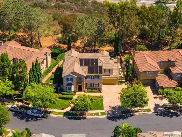 an aerial view of a house