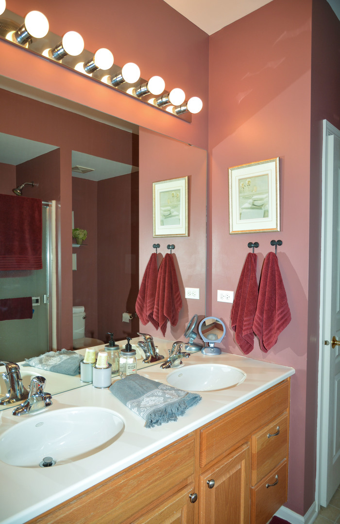 13482 Delaney Road Huntley, IL 60142 - Photo 13 of 18 a bathroom with sinks mirror and vanity
