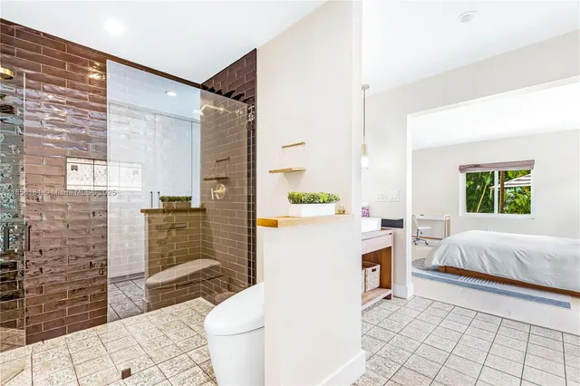 a bathroom with a sink a vanity and a mirror