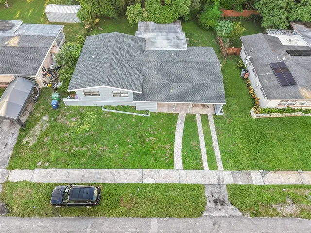 an aerial view of a house