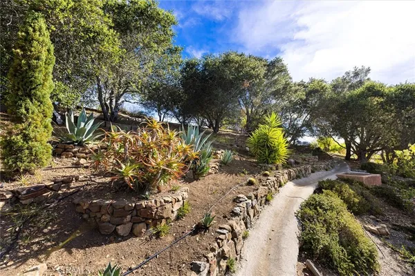 a backyard of a house with lots of green space
