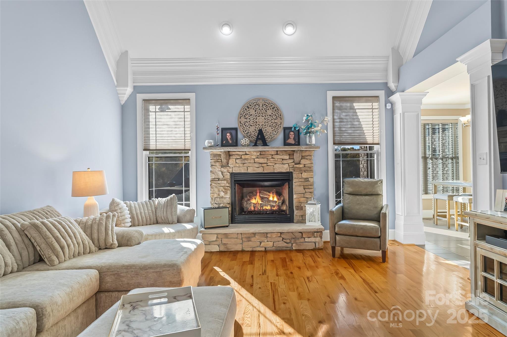 5836 Bakers Point Hickory, NC 28602 - Photo 5 of 48 a living room with furniture and a fireplace