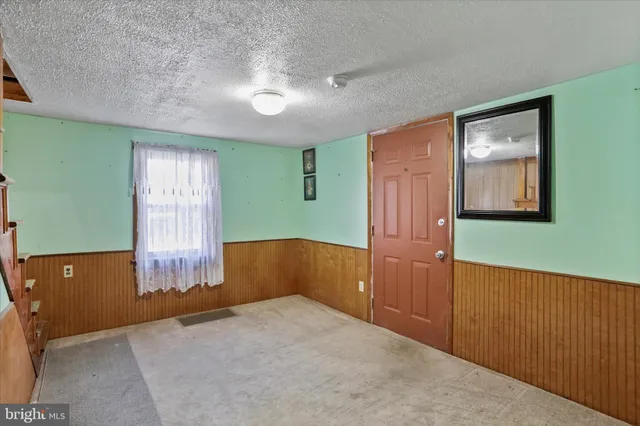 a outdoor space with furniture and fireplace