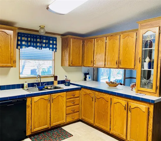 a kitchen with stainless steel appliances a sink window and cabinets