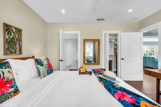 a view of a lake with houses