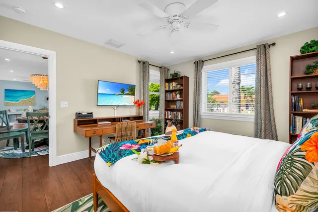 a view of backyard with green space