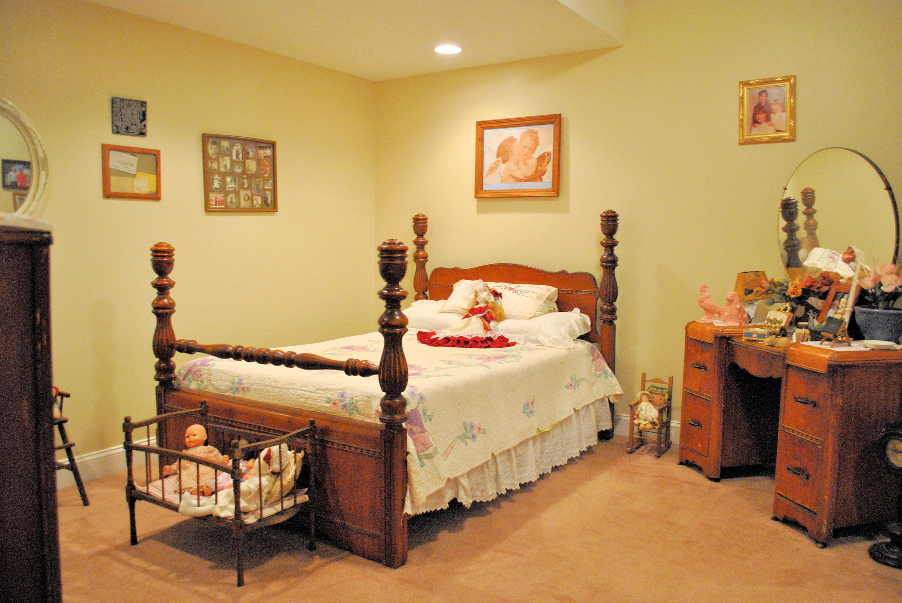 785 Union Valley Road Riner, VA 24149 - Photo 67 of 86 a bedroom with bed and paintings on the wall